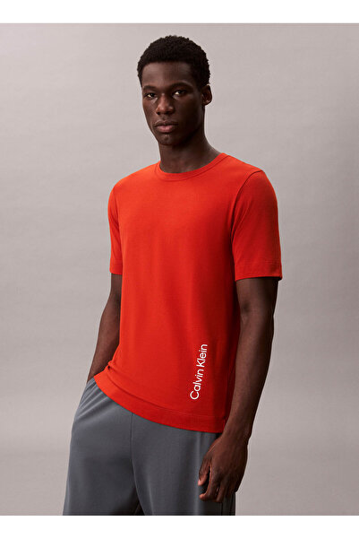 Calvin Klein Jeans Bisiklet Yaka Düz Turuncu Erkek T-Shirt LVGMF5K106YTR SS TEE