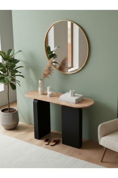 BEC49 Modern oval wooden console table