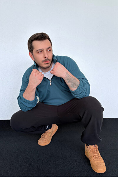 seventh Unisex Oversize Yarım Fermuarlı Polar Sweatshirt