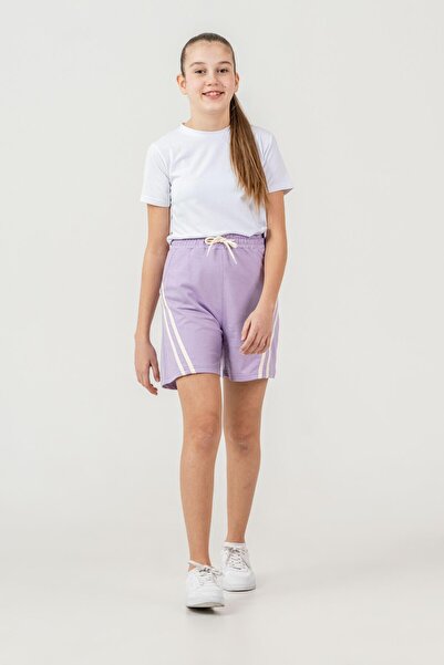 Mışıl Kids Side Double Stripe Trimmed Girls' Shorts