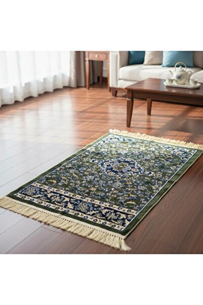 Mumtaz Luxury "Al-Rawdah Al-Sharifah" prayer rug - Royal green color, 14M thi...