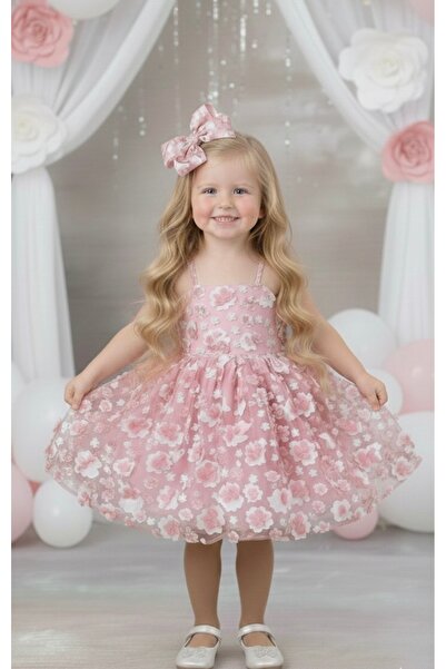 Tinypeople Girl's Three-Dimensional Floral Evening Dress Children's Holiday D...