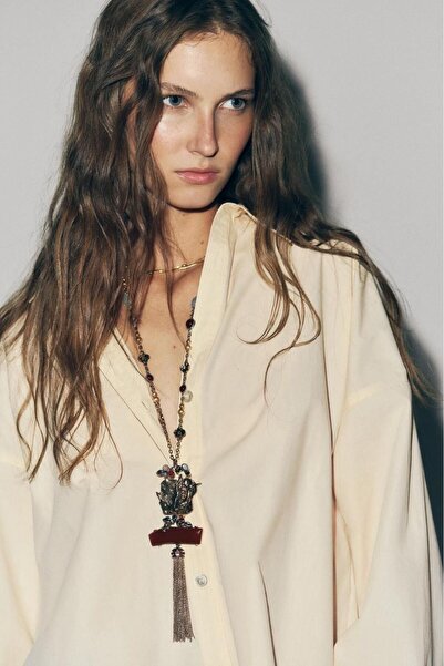 Liora Women Accessories Lwa Bird Patterned Stone Chain Design Necklace