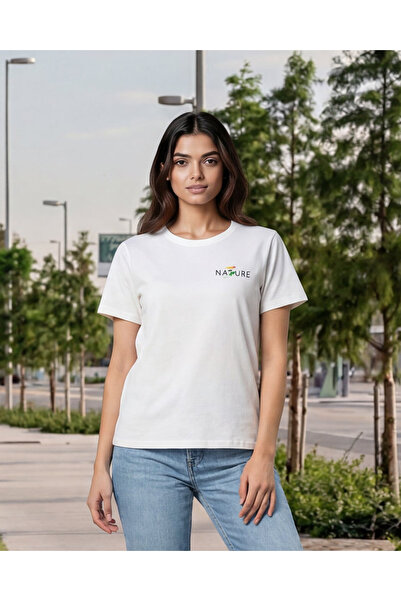 REDTAG تي شيرت نسائي عاجي مطبوع