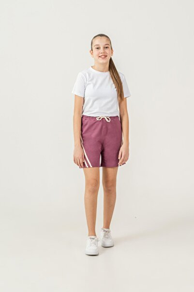 Mışıl Kids Side Double Stripe Trimmed Girls' Shorts