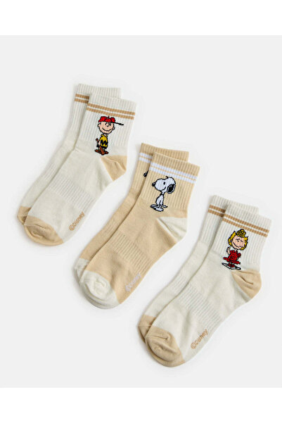 REDTAG Women Assorted Peanuts Crew Length Socks (3 Pairs)