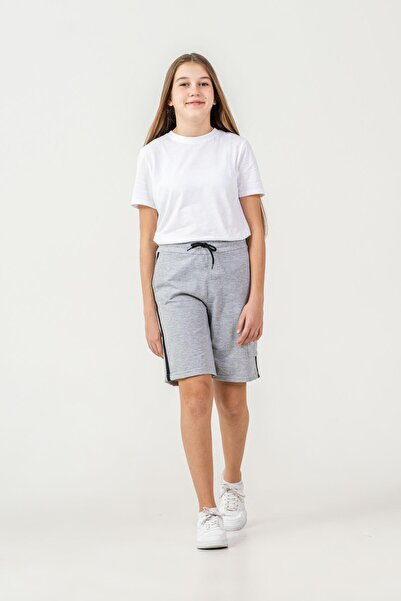 Mışıl Kids Cargo Pocket Cover Pocket Printed Side Piping Girls' Shorts