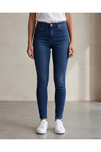 REDTAG Women Navy Solid Skinny Jeans