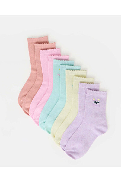 REDTAG Senior Girls Assorted Crew Socks (5 Pairs)