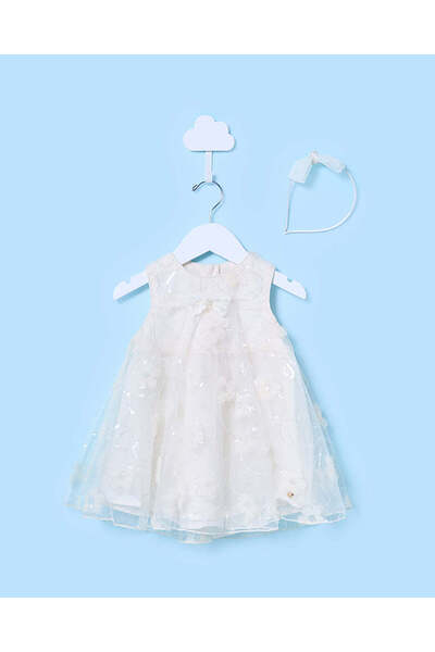 REDTAG Infant Girls Gold All Over Tulle Dress