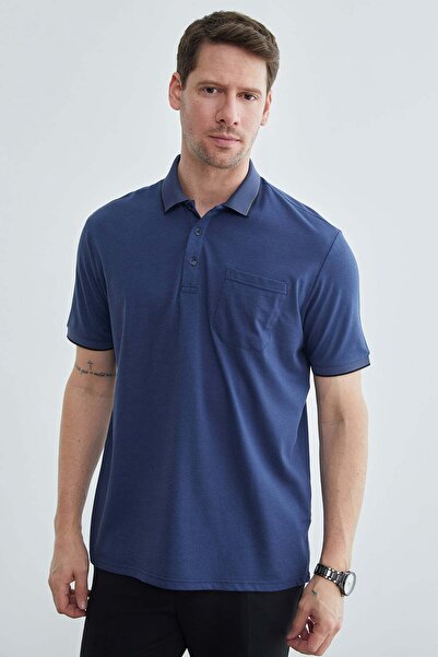 Fulla Moda Μπλουζάκι με κουμπί και μία τσέπη, με λαιμόκοψη πόλο