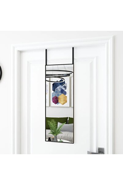 Concept Oglindă pentru ușă, negru, 30x80 cm, sticlă și aluminiu