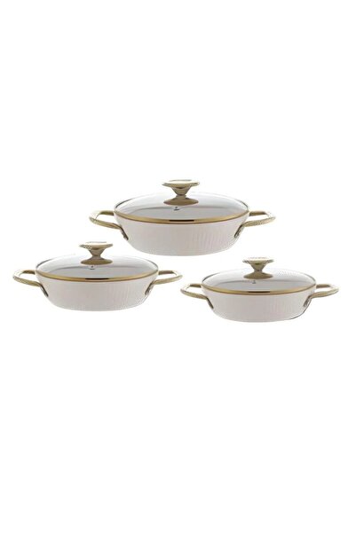 KIZILELMADA Fms Granit Mercan 3-Piece Omelet Set Beige