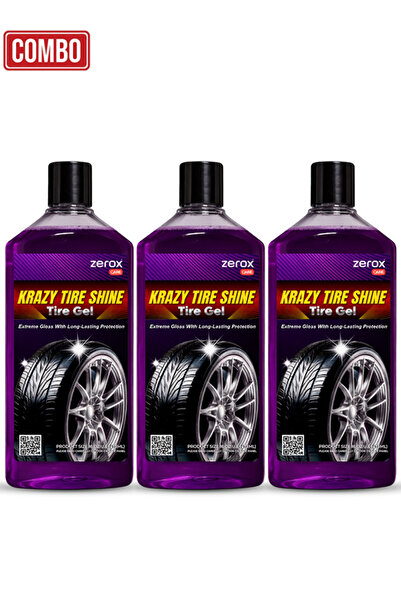 Zerox Combo 3pcs Tire Shine Gel 473ml Z7716 High Gloss Long Lasting Tire Prot...
