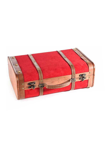 Decorer Decorative suitcase made of velour wood 45x16x30 cm