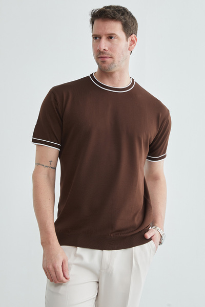 Fulla Moda Πλεκτό μπλουζάκι με λαιμόκοψη ποδηλάτου