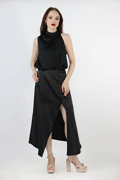 2TRENDY توب ساتان اسود