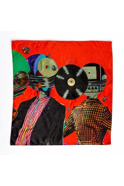 Fhr.Studio Natural Silk Scarf 90x90cm 'Partners in DISCO'