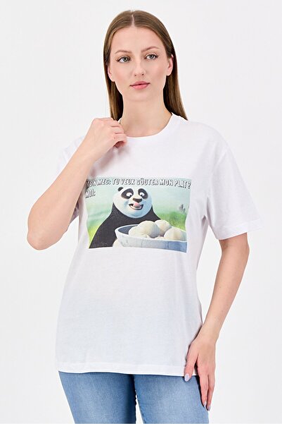 Undiz Women Crew Neck Short Sleeve Graphic Print T-shirt, White