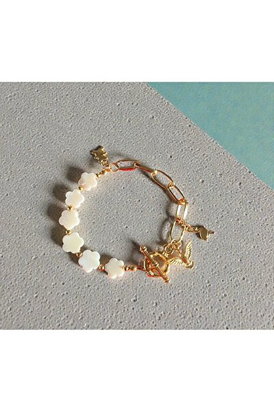 KESTANE ATELIER Doğal Taşlı Gold Charm Kadın Bileklik – Özel Tasarım