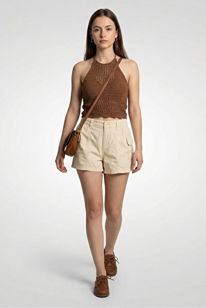 Don't Call Me Jennyfer Women Solid Basic Shorts, Beige