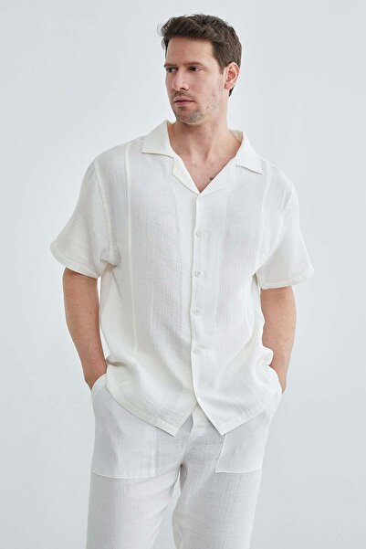 Fulla Moda Basic Muslin Fabric Short Sleeve Shirt