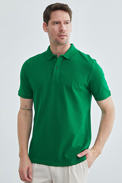 Fulla Moda تي شيرت بيكيه بياقة بولو أساسية