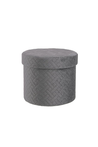 Bizzotto Averill Gray Velvet Storage Box 18x14 cm