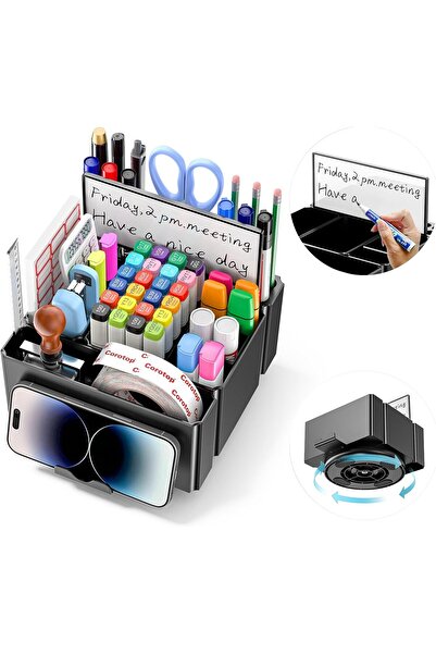 KDD Pen Holder for Desk - Desk Stationary Organiser with Dry Erase Whiteboard...