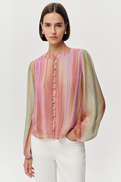 Exquise Long Sleeve Crew Neck Buttoned Regular Shirt