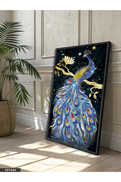 Evinemoda Veličanstvena jednodijelna crna slika u drvenom okviru sa motivom p...