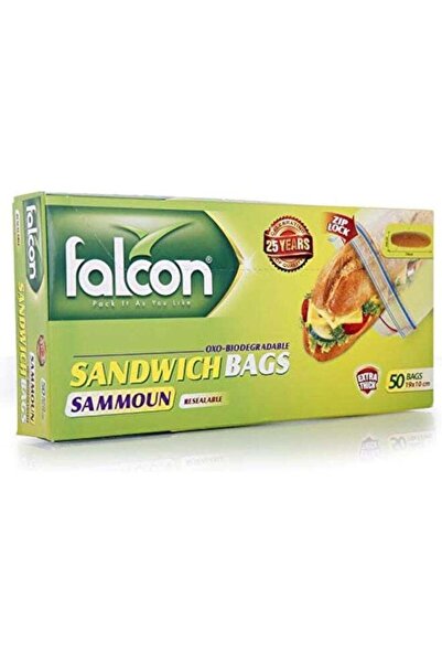 Falcon Sammoun Resealable Oxo-Biodegradable Sandwich Bags Clear 19 x 10cm