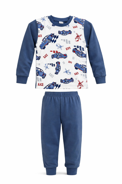 REMSA Boy's Cotton Patterned Pajama Set 6068-16 Indigo