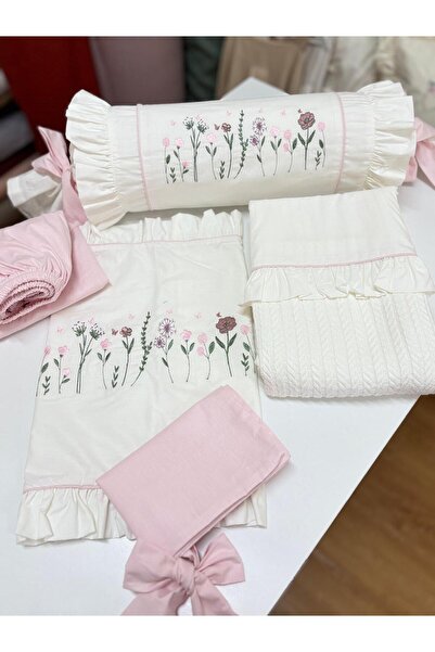 GAYE EV TEKSTİLİ Embroidered Baby Pique Set Cotton (with Candy Pillow)