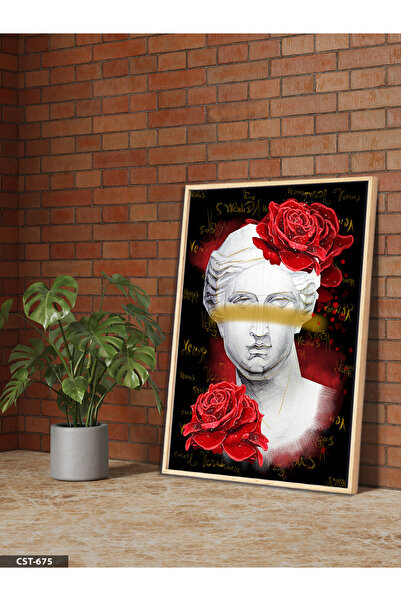 Evinemoda Tablou într-o singură bucată cu ramă din lemn Venus și Trandafirul ...