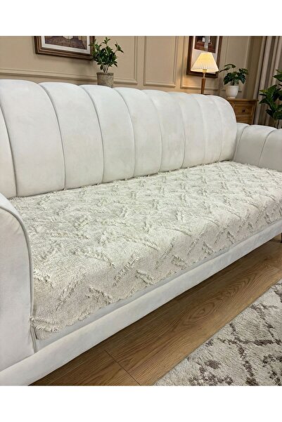 MERYEMCE Şönil Bohem Sakallı Kaymaz Koltuk Örtüsü 90x210 cm | 3 Kişilik Kanepe, Çekyat Örtüsü