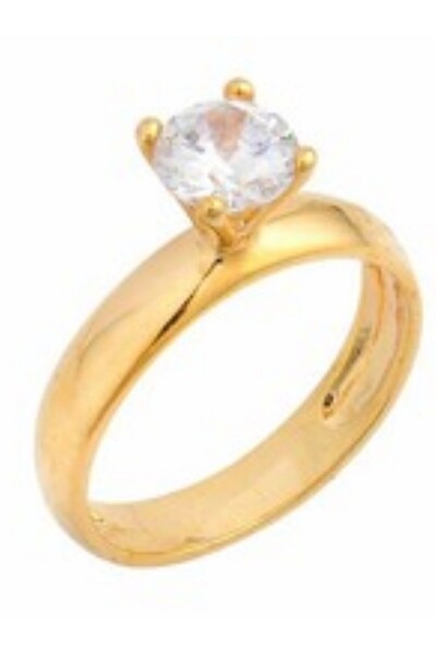 Generic خاتم من الفضة الإسترليني عيار 925 مطلي بالذهب عيار 18 قيراطاً للنساء