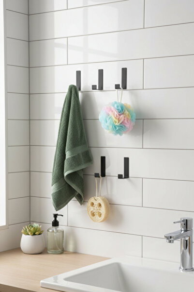 Grandmix 4'lü Çok Amaçlı Askı Seti Duvara Monte Mutfak Banyo Havlu ve Antre A...