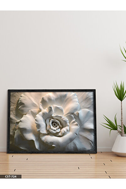 Evinemoda Teksturirano Pregleda Beli cvet Jednodijelna crna slika u drvenom o...