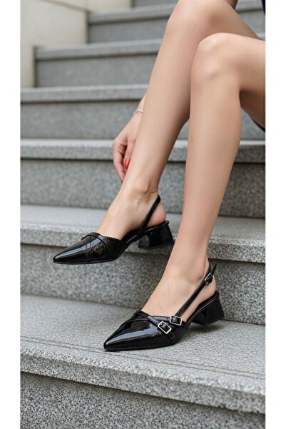 NOVELLAM SHOES Ženske Beatris crne cipele sa dvostrukim remenom, šiljatim vrh...