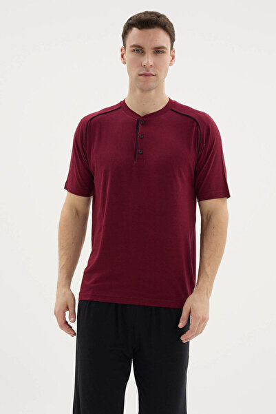 KLY New Season Men's Midi Collar Stylish Design Pajama Set