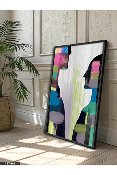 Evinemoda Colorful Two-Size One-Piece Black Wooden Framed Painting