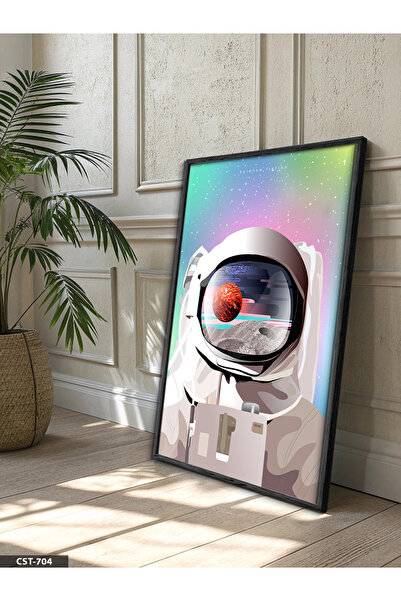 Evinemoda Poster astronauta, jednodijelna crna slika u drvenom okviru