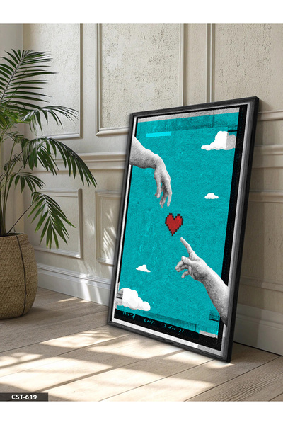 Evinemoda From Hands to Heart One Piece Black Wooden Framed Painting