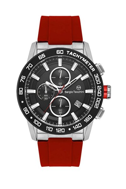 Sergio Tacchini St.1.10457-2 Silicone Cordtachymeter Functions Active Red Col...
