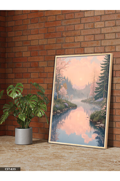 Evinemoda Mirni pejzaž Jednodijelna slika u drvenom okviru