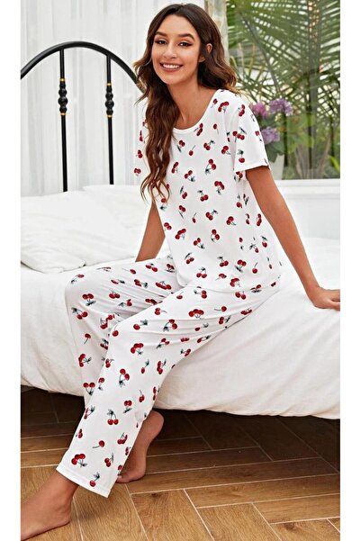 PEMBİŞ HOMEWEAR Angelina Small Cherry Kısa Kollu Pijama Takımı