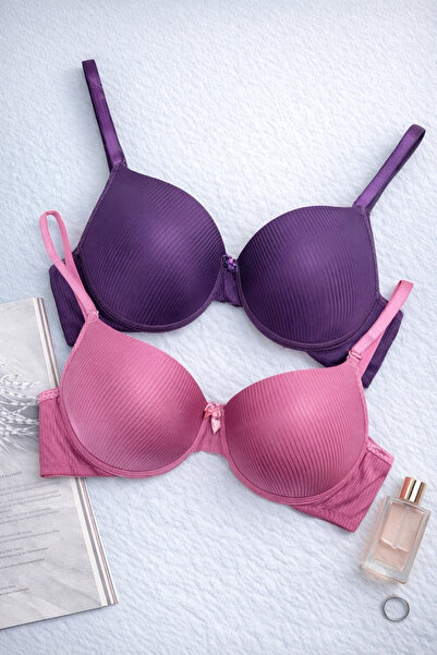 MILANOFOX 2-Piece Premium Striped Padded Underwire Push-Up Bra Set