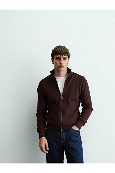 Atelier Old Money Full Zip Kahve Kazak FW5947