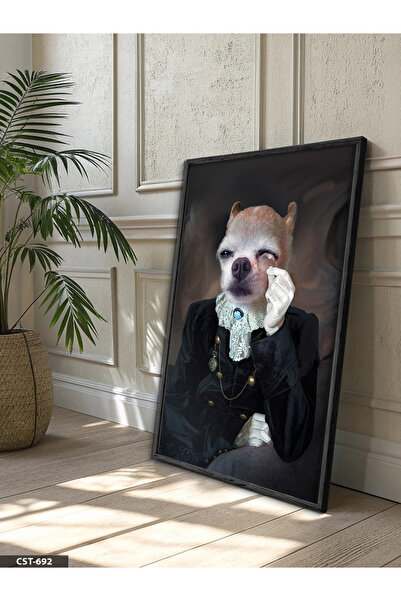 Evinemoda Džentlmen pas, jednodijelna crna slika u drvenom okviru